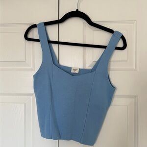 A&F Cropped Sky Blue Knit Tanktop